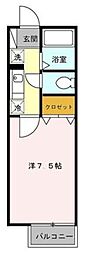 サンモール 1Kの間取図画像