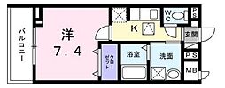 リヴィエールヴィラ神代 1Kの間取図画像