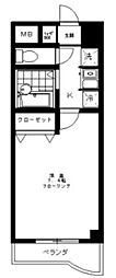 イーストパレス 2階1Kの間取り
