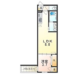 Fasecialipline 1LDKの間取図画像