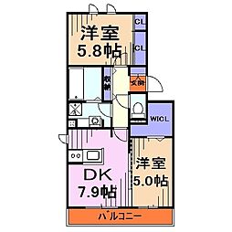 Ｃａｓａ Ｂｏｎｉｔａ 3階2DKの間取り