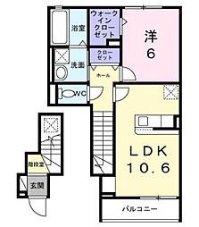 エターナルアルバ 1LDKの間取図画像
