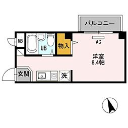 ビュー北花田 ワンルームの間取図画像