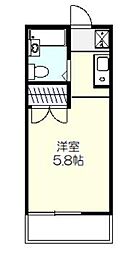 ヒルズアゼリアイースト ワンルームの間取図画像