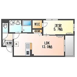 サンジュ(Sanju) 1LDKの間取図画像