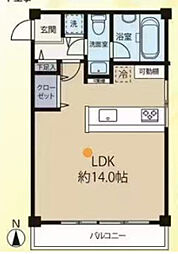 陵雲閣 ワンルームの間取図画像