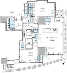 パークアクシス五反田スカイタワー 2LDKの間取図画像