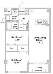 ENISIA 2LDKの間取図画像