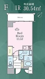 ゼンパレス日本橋 9階ワンルームの間取り