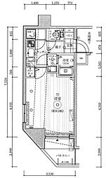ライフガーデン西日暮里 5階1Kの間取り