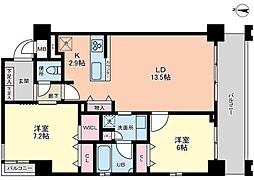 ロイジェント板橋本町 4階2LDKの間取り