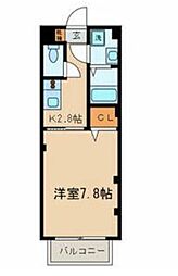 グランディール宮堀 1Kの間取図画像