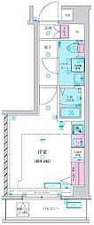 GENOVIA中野島 3階1Kの間取り