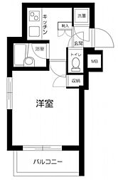 京急本線 立会川駅 徒歩6分の賃貸マンション 3階1Kの間取り