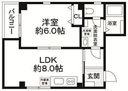都営浅草線 本所吾妻橋駅 徒歩10分の賃貸マンション 3階1LDKの間取り