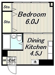 ニューホープハウス 4階1DKの間取り