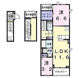 アルカディアII 2LDKの間取図画像