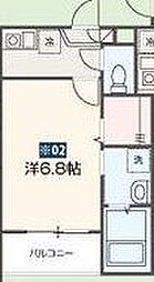 Forest Park Hills 2階1Kの間取り