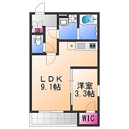 ジーメゾン泉大津ルミナーレ 1LDKの間取図画像