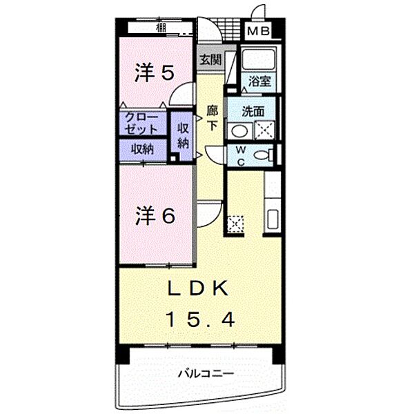 和歌山県和歌山市紀三井寺(賃貸マンション2LDK・2階・62.17㎡)の写真 その2