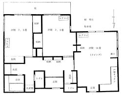 ロック・トップ・上反町 2LDKの間取図画像