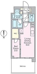 クレストコート東陽町 1LDKの間取図画像