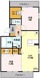 グレイスメゾン 1階2LDKの間取り