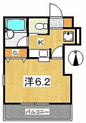 ヴェルデ 1Kの間取図画像