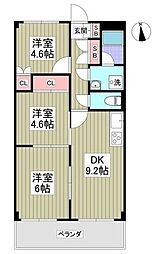 ハイツみさと公園 3DKの間取図画像