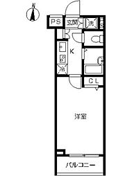 スカイコート練馬平和台 5階1Kの間取り