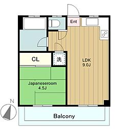 ハイツ矢野口 1LDKの間取図画像