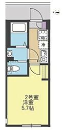 リアンセ 1Kの間取図画像