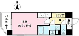 THE　GARNET　SUITE　RESIDENCE西七条 5階1Kの間取り