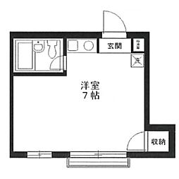 プチパレス恵比寿 ワンルームの間取図画像