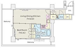 S.COURT 1LDKの間取図画像