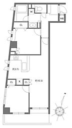 ガーデン代々木参宮橋 2LDKの間取図画像