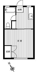 フジハイツ17号館 1階1Kの間取り