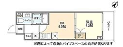 YSレジデンス代田橋 2階1DKの間取り