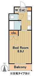 多摩都市モノレール 大塚・帝京大学駅 徒歩9分の賃貸マンション 1階1Kの間取り