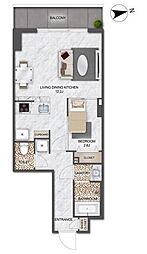 アルファコート亀戸2 3階1LDKの間取り