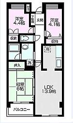 イーストパーク朝霞 3LDKの間取図画像