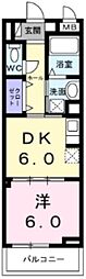 ボワ リュネール 1DKの間取図画像