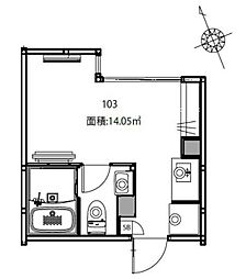 板橋区大山東町マンション ワンルームの間取図画像