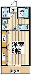 ペルシアーナ三鷹台 1Kの間取図画像