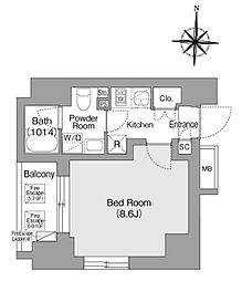 コンフォリア・リヴ森下ミューティオ 1Kの間取図画像