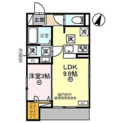 D-Luce 秋月 1階1LDKの間取り