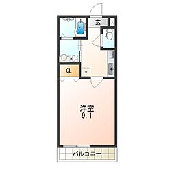 阪急神戸本線 塚口駅 徒歩14分の賃貸アパート 1階1Kの間取り