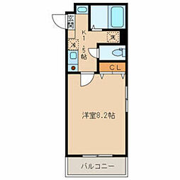 サンライトヒルズ 1Kの間取図画像