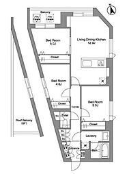 スタイリオ桜新町 3LDKの間取図画像