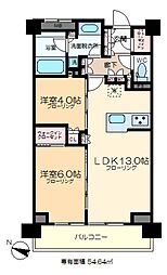 ディームス東陽町 5階2LDKの間取り